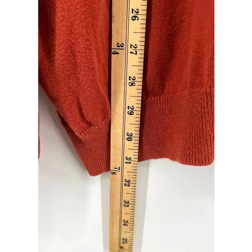 J.Crew Men's Cotton-Cashmere V-Neck Sweater Size XXL Burnt Orange Preppy